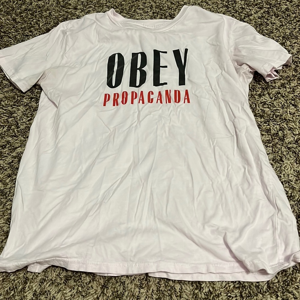 Pink obey t shirt